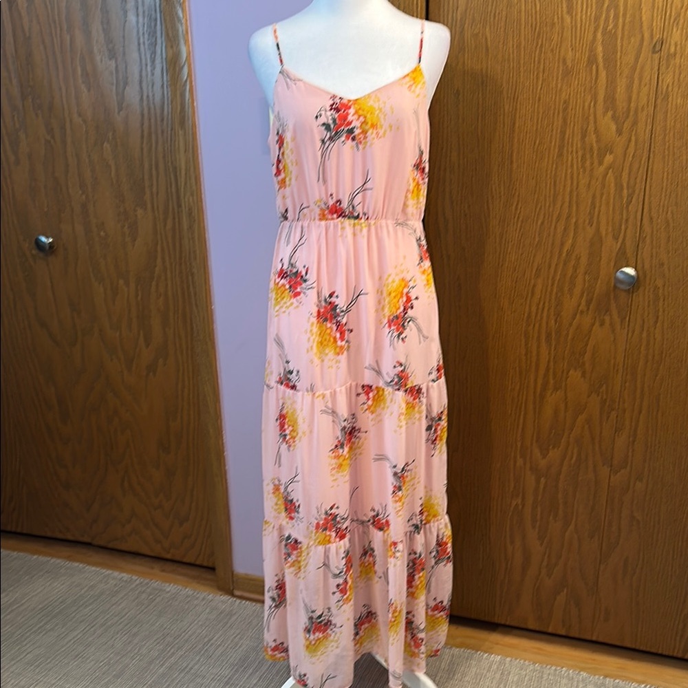 J Crew Floral Pink Maxi Dress size 6.